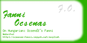 fanni ocsenas business card